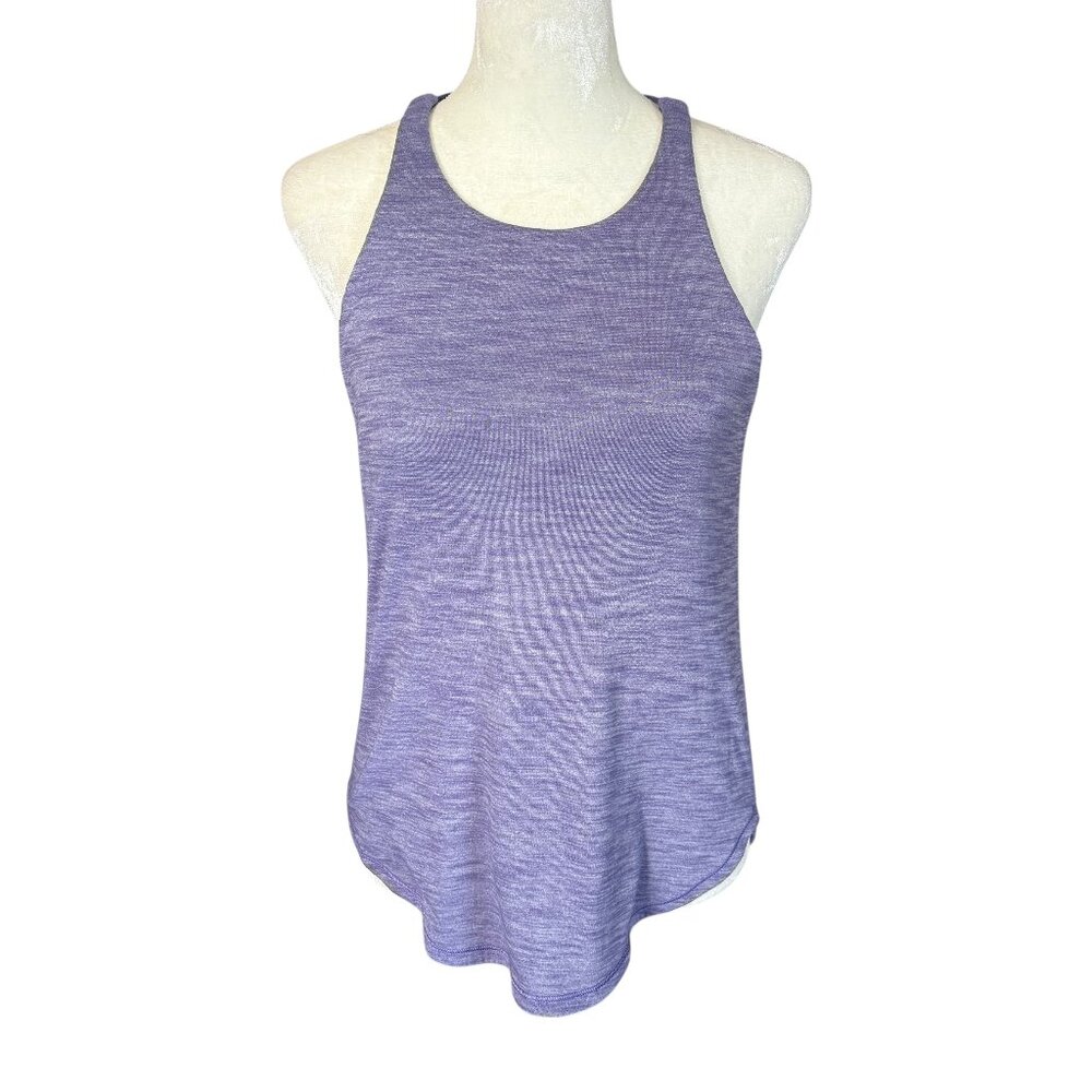 Lululemon purple strappy and stretchy tank top with built in bra